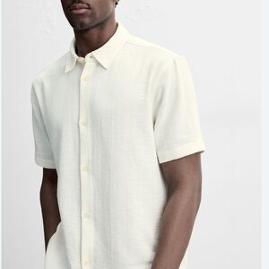 Geoffrey Beene Men's Casual Cream Button Down Shirt